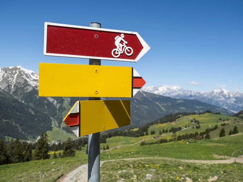 red and white road sign